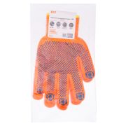 Перчатки плотной вязки акрил с ПВХ, «Точка», оранжевые, 8, 10 кл., 72-75 г, 1 пара, TDM