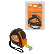 Рулетка 3 м х 16 мм, тройная фиксация, автостоп, обрезиненный корпус, магнит, «Алмаз» TDM