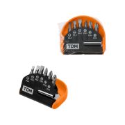 Набор бит №1,  6 бит: SL, PH, PZ, удлинитель CR-V сталь, в пластиковом держателе, «Алмаз» TDM