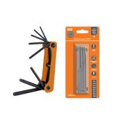 Набор ключей «TORX» раскладной 8 шт.: T9 - T40, углеродистая сталь, блистер «Гранит» TDM