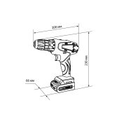 Дрель-шуруповерт акк. ДША-18-ЛК1-С 18 В, 2 А*ч Li-Ion 2 шт, 32 Нм, 0-1400 об/мин, кейс, «Рубин» TDM