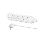 Удлинитель бытовой «Люкс» УЛ04В выкл, 4 гнезда, 5м, с/з, с з/ш, ПВС 3х1мм2 16А/250В бело-серый TDM
