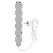 Удлинитель бытовой «Люкс» УЛ05В выкл, 5 гнезд, 1,5м, с/з, с з/ш, ПВС 3х1мм2 16А/250В бело-серый TDM