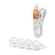 Удлинитель бытовой  «Люкс» УЛ4 4 гнезда, 7м, б/з, с з/ш, ПВС 2х0,75 мм2  10А/250В бело-серый TDM
