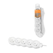 Удлинитель бытовой  «Люкс» УЛ5 5 гнезд, 1,5м, б/з, с з/ш, ПВС 2х0,75 мм2  10А/250В бело-серый TDM