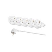 Удлинитель бытовой «Люкс» УЛ05 5 гнезд, 3м, с/з, с з/ш, ПВС 3х1мм2 16А/250В бело-серый TDM