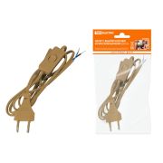 Шнур с выключателем и плоской вилкой ШУ01В ШВВП-ВП 2х0,75мм2 2м. бронза TDM