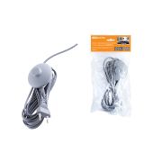 Шнур с ножным выключателем и плоской вилкой ШУН01В ШВВП-ВП 2х0,75мм2 3,5м. серебр. металлик TDM