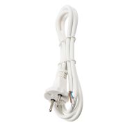 Шнур сетевой с вилкой ПВС-ВП 2x0,75мм2 3м б/з белый Народный