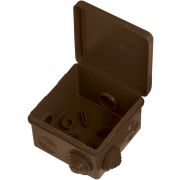 Распаячная коробка ОП 80х80х50мм, крышка, «ЭКО» (венге), IP54, 7вх. инд. штрихкод TDM