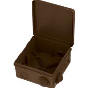 Распаячная коробка ОП 100х100х55мм, крышка, «ЭКО» (венге), IP54, 8вх. инд. штрихкод TDM