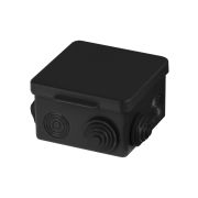 Распаячная коробка ОП 80х80х50мм, крышка, IP54, 7вх., черная, инд. штрихкод TDM