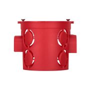 Установочная коробка СП D68х62мм, углубленная, саморезы, стыковочные узлы, красная, IP20, TDM