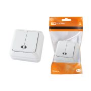 Выключатель 2-кл. открытой установки с подсветкой IP20 10А, белый «Ладога» TDM