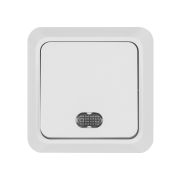 Выключатель 1-кл. открытой установки с подсветкой IP20 10А, белый «Ладога» TDM