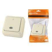 Переключатель на 2 направления 1-кл открытой установки с подсветкой IP20 10А, сл. кость «Ладога» TDM