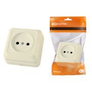 Розетка 2П открытой установки IP20 10А, сл. кость «Ладога» TDM