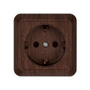 Розетка 2П+З открытой установки IP20 16А, бук «Ладога» TDM