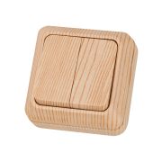 Выключатель 2-кл. открытой установки IP20 10А, сосна «Ладога» TDM