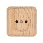 Розетка 2П открытой установки IP20 10А, сосна «Ладога» TDM