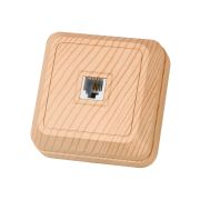 Розетка TФ (RJ-11) открытой установки IP20, сосна «Ладога» TDM
