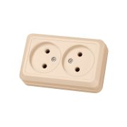 Розетка двойная 2П открытой установки IP20 10А 250В (керамика) сл. кость «Ладога» TDM