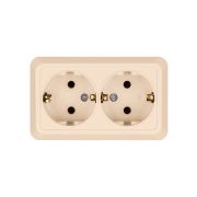 Розетка двойная 2П+3 открытой установки IP20 16А 250В (керамика) сл. кость «Ладога» TDM