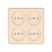 Розетка четырехместная 2П открытой установки IP20 10А с защитными шторками сл. кость «Ладога» TDM