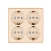 Розетка четырехместная 2П+3 открытой установки IP20 16A с защитными шторками сл.кость «Ладога» TDM