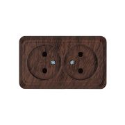 Розетка двойная 2П открытой установки IP20 10А 250В (керамика) бук «Ладога» TDM