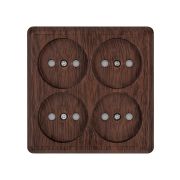 Розетка четырехместная 2П открытой установки IP20 10A с защитными шторками бук «Ладога» TDM