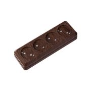 Розетка 4-х местная горизонтальная 2П открытой установки IP20 10A с з/ш бук «Ладога» TDM