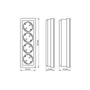 Розетка 4-х местная горизонтальная 2П+3 открытой установки IP20 16A с з/ш сосна «Ладога» TDM
