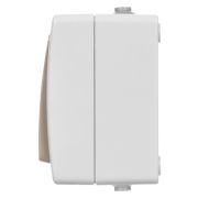 Переключатель на 2 направления 1-кл. с подсветкой открытой установки IP54 10А серый «Вуокса» TDM