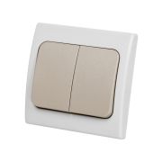 Выключатель 2-кл. скрытой установки IP54 10А серый «Вуокса» TDM