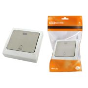 Кнопка звонковая с подсветкой скрытой установки IP54 6A серая «Вуокса» TDM