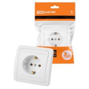 Розетка 2П+З 16А белая «Валдай» TDM