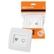Розетка компьютерная RJ-45 белая «Валдай» TDM
