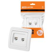 Розетка компьютерная RJ-45 + TФ (RJ-11) белая «Валдай» TDM