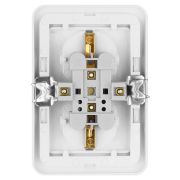 Розетка двойная 2П+З 16А c защитными шторками белая «Валдай» TDM