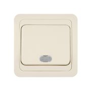 Выключатель 1-кл. с подсветкой 10А сл. кость «Валдай» TDM