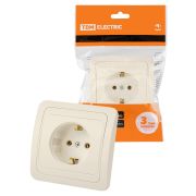 Розетка 2П+З 16А сл. кость «Валдай» TDM