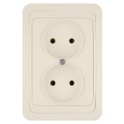 Розетка двойная 2П 10А сл. кость «Валдай» TDM