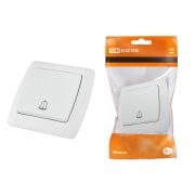 Кнопка звонковая 6А белая «Онега» TDM