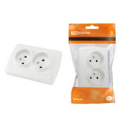 Розетка двойная 2П 10А 250В белая «Онега» TDM
