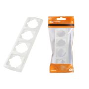 Рамка 4-х постовая горизонтальная белая «Онега» TDM