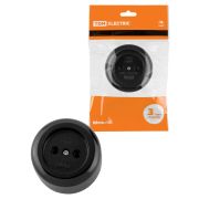 Розетка 2П 16А 250B о/у черная «Ретро» (карболит) TDM