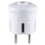 Вилка с/з круглая белая 10А 250В TDM