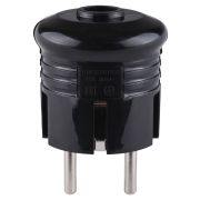 Вилка с/з круглая черная 10А 250В TDM