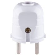 Вилка б/з белая с красной вставкой 10А 250В TDM